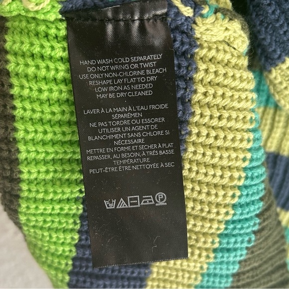 BDG Striped Knit Sleeveless Hoodie NWT Sz Medium Green - Picture 5 of 6